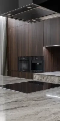 A photo of a ceramic hob in a modern kitchen