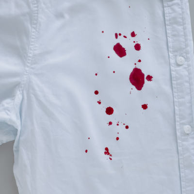 White shirt with blood splatter