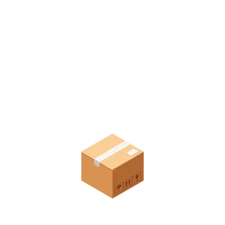 Isometric graphic of a corrugated card box