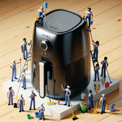 Air fryer being cleaned