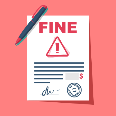 Graphic showing a signed document with the word 'fine'