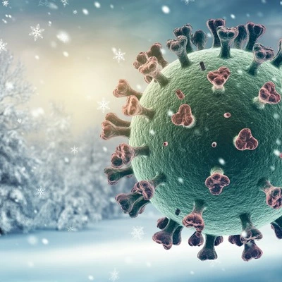 Winter Flu Virus Close Up