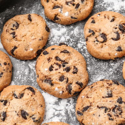 Cookies on an oven tray