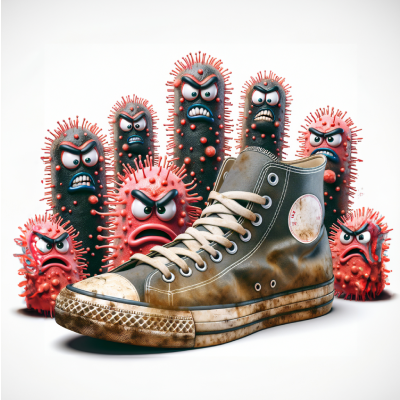 Bacteria covered Converse