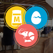 The mustard, shellfish and eggs allergy icons