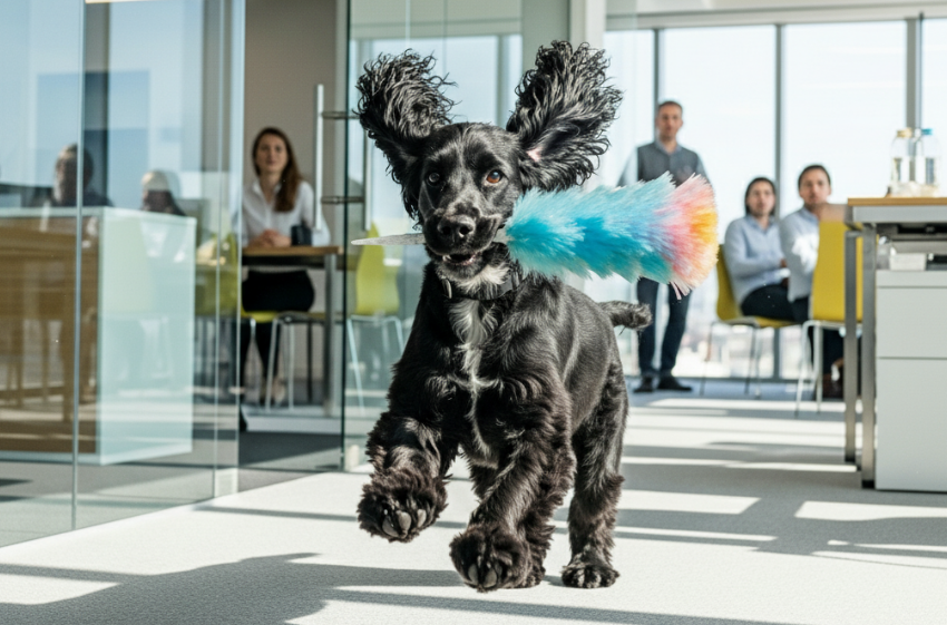 Choppa running with a feather duster