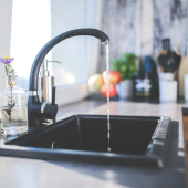 Running kitchen tap