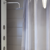 Shower curtain in home