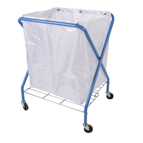  Folding Waste Cart with Translucent Vinyl Bag 