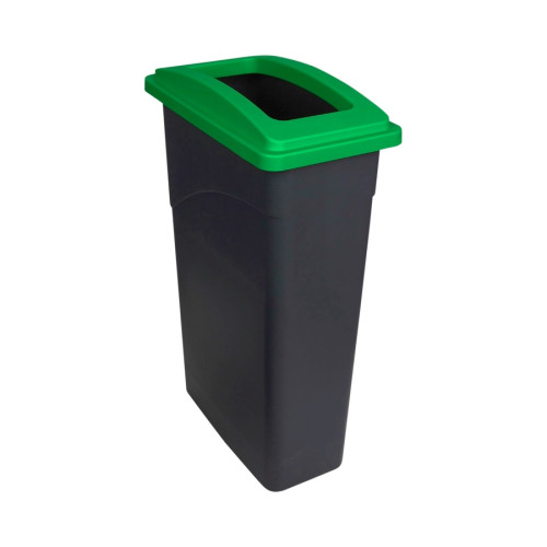 Recycling Wall Hugger Bin & Dark Green Lid 90L