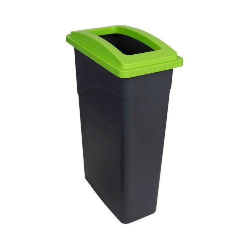 Recycling Wall Hugger Bin & Light Green Lid 90L
