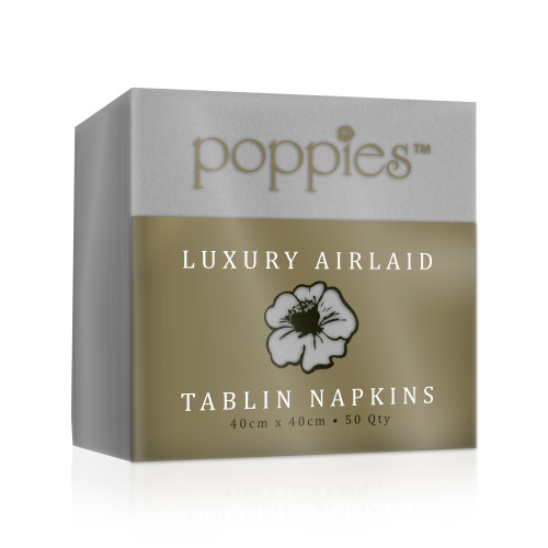 Poppies Airlaid Grey 40cm