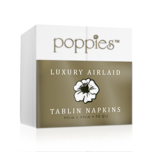 Poppies Airlaid White Napkins