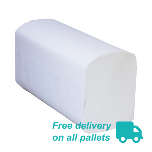 Pro 2-Ply Z-Fold Hand Towels - White - Pallet of 80
