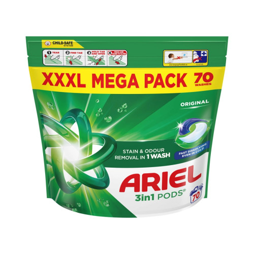 Ariel Original 3in1 Laundry Pods - 70 Wash