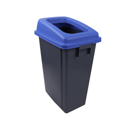 Recycling Dolly Bin & Lid - 60L - Mixed Paper & Card (Blue)