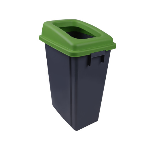 Recycling Dolly Bin & Lid - 60L - Food Waste (Green)