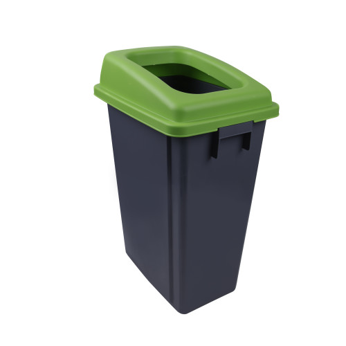 Recycling Dolly Bin & Lid - 60L - Mixed Recycling (Light Green)
