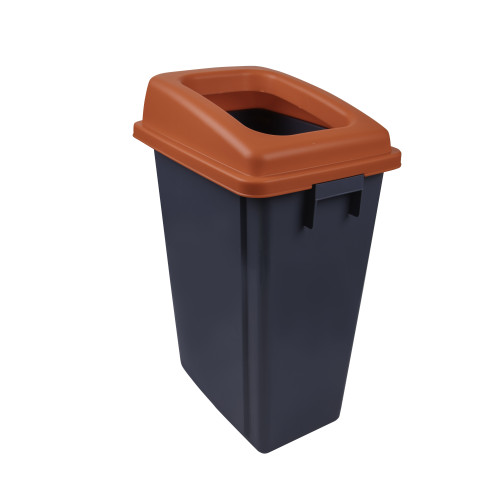 Recycling Dolly Bin & Lid - 60L - Plastic Packaging (Red)