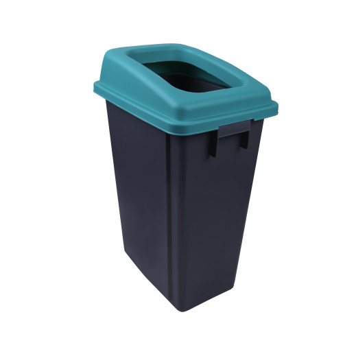 Recycling Dolly Bin & Lid - 60L - Glass Bottles & Jars (Light Blue)