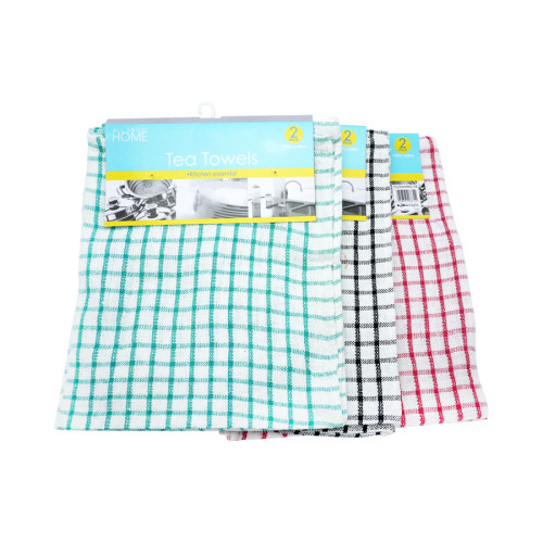 Tea Towel Mono Check - 1Pk