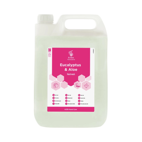 Evans Vanodine Pearlised Hand Wash - Eucalyptus & Aloe - 5LEvans Vanodine Pearlised Hand Wash - Eucalyptus & Aloe - 5L