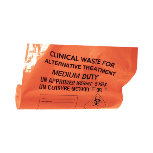 Polyco Orange Clinical Waste Sack Medium Duty - 50 Bags