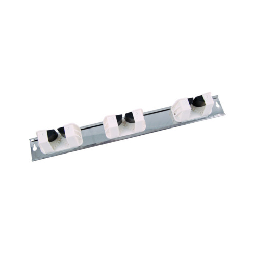 White 3 Hangers Wall Tidy For Mops and Brushes 