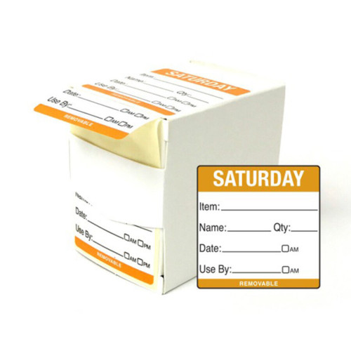 5cm Saturday Day of the Week Labels 