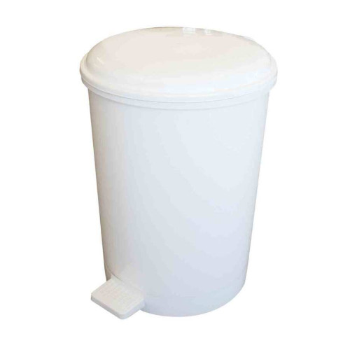12L White Pedal Bin 