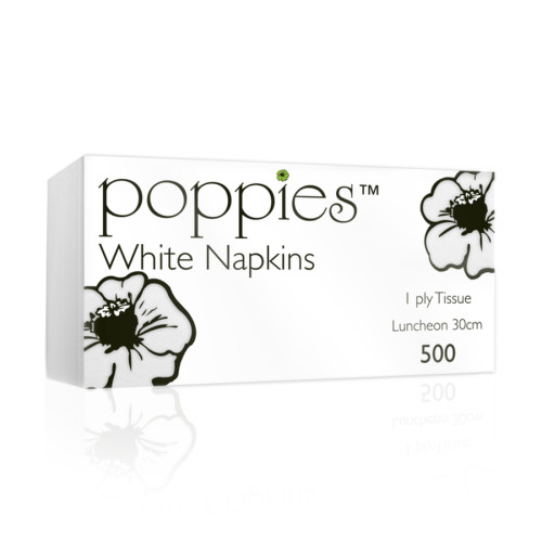 30cm 1-Ply White Napkins