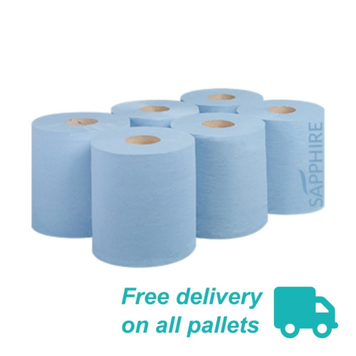 Sapphire 3ply Blue Centrefeed 150m