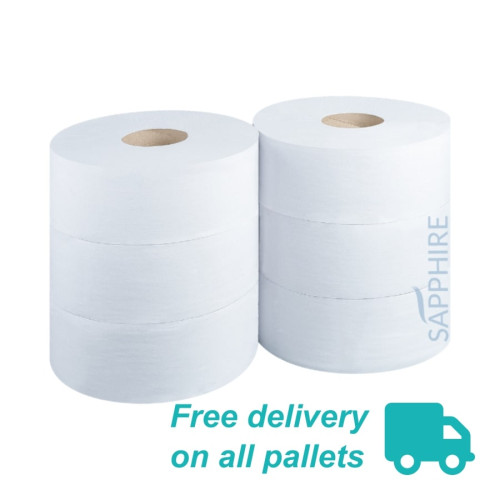 Sapphire Jumbo Recycled 2Ply Toilet Roll 400m 2¼” Core