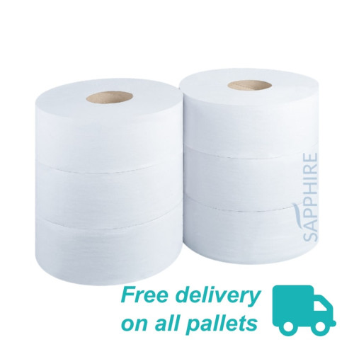 Sapphire Jumbo Recycled 2Ply Toilet Roll 400m 2Â¼â€ Core