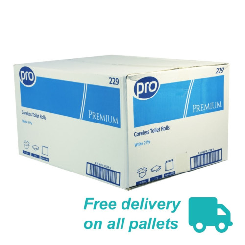 Coreless 2-Ply Toilet Rolls