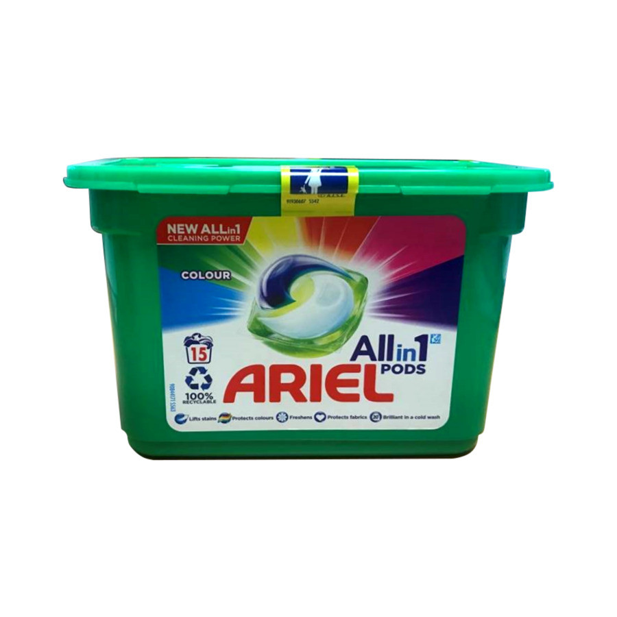 ARIEL Mountain Spring 3in1 Pods Caps 15 Laundry Washing Machine Capsules 