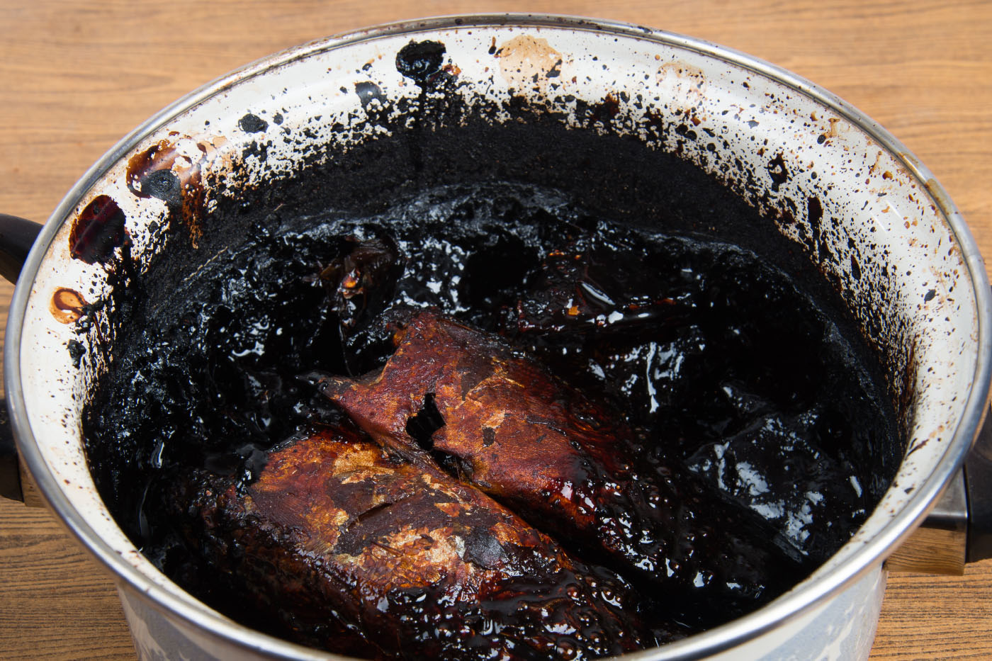 Pan encrusted with burnt food
