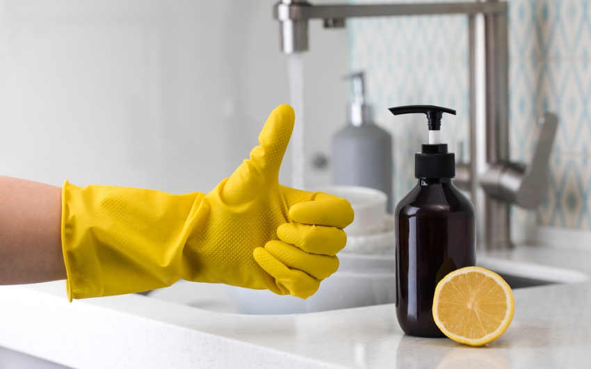 Cleaner giving thumbs up