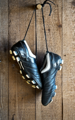 Football boots hanging up