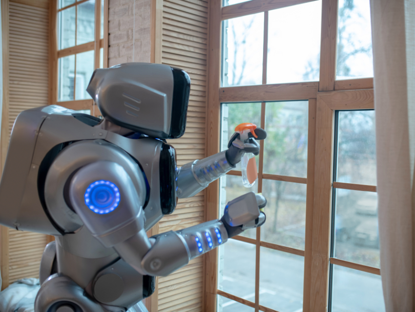 Robot cleaning windows